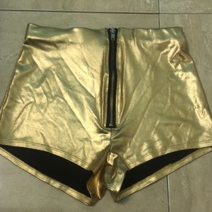 Gold rave high waisted shorts